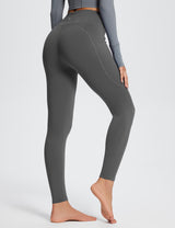 Baleaf Women's Laureate High-Rise Thermal Leggings dbh073 Grey Back