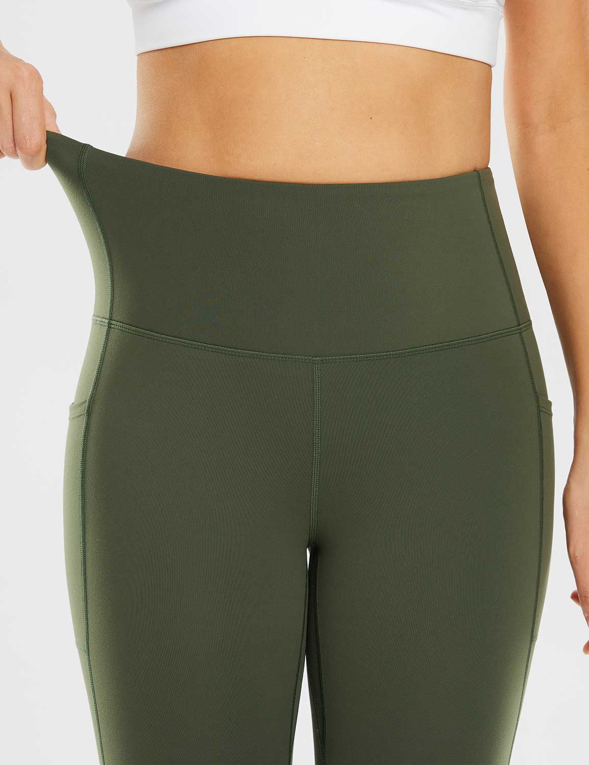 Baleaf Women's Nuleaf High-Rise 19" Capris ebh004 Rifle Green Details