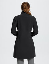 #Baleaf Women's Long-Sleeve Quarter Zip Thermal Dress dga069 Black Back