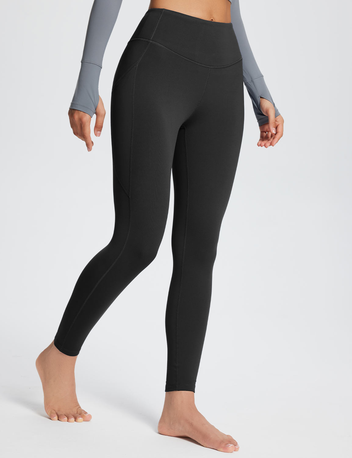 Baleaf Women's Laureate High-Rise Thermal Leggings dbh073 Black Main