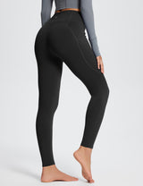 Baleaf Women's Laureate High-Rise Thermal Leggings dbh073 Black Back