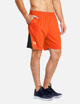 Baleaf Men s 7  Mesh Paneled & Pocketed Running Shorts abd160 Orange side