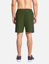 Baleaf Men s 7 Mesh Paneled & Pocketed Running Shorts abd160 Army Green back