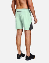 Baleaf Men s 7  Mesh Paneled & Pocketed Running Shorts abd160 Green Back