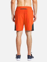 Baleaf Men s 7 Mesh Paneled & Pocketed Running Shorts abd160 Orange back