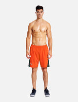 Baleaf Men s 7 Mesh Paneled & Pocketed Running Shorts abd160 Orange full