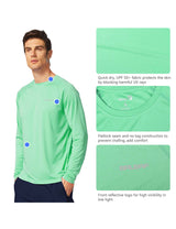 Baleaf Men's UPF50+ Long Sleeved Loose Fit Casual T-Shirt Beach Glass Details