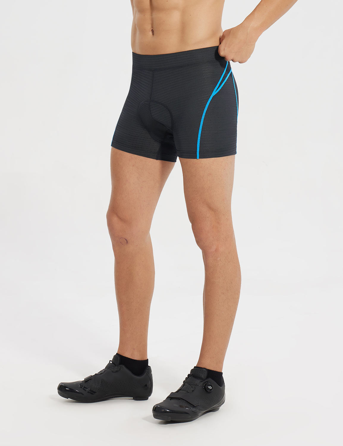 Baleaf Men's Quick Dry Cycling Mesh Quad Briefs Barrier Reef Side