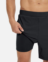 Baleaf Men's Lightweight Padding Mountain Biking Shorts Anthracite with Compression Liner