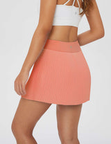 Baleaf Women's Soft UPF 50+ Pleated Tennis Skorts Burnt Coral Back