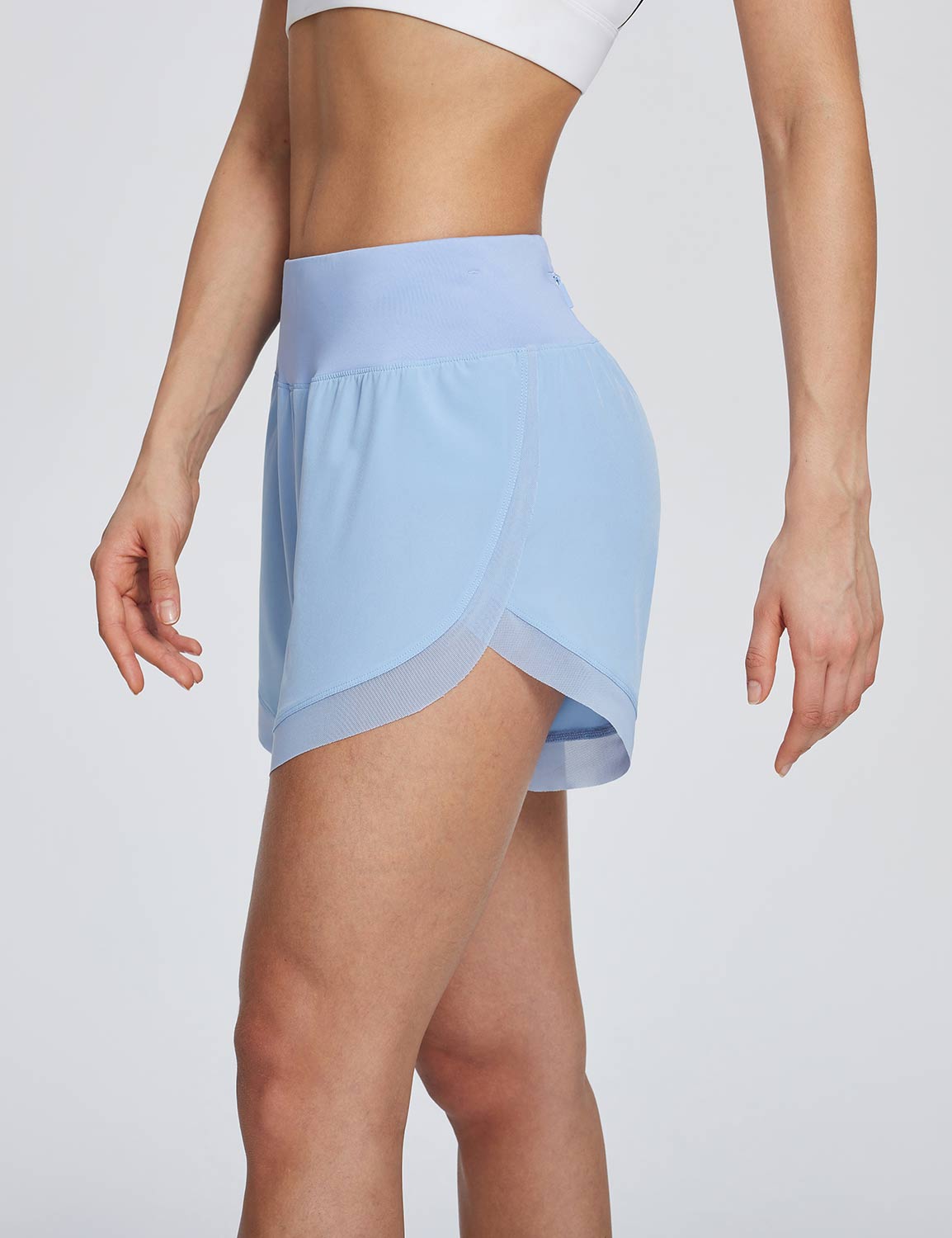 Baleaf Women's High Rise Quick Dry Running Shorts Kentucky Blue Side