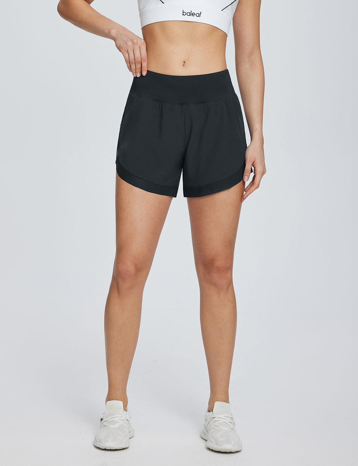 Baleaf Women's High Rise Quick Dry Running Shorts Anthracite Main