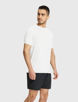 Baleaf Men's Reflective Crew Neck Short Sleeve Lucent White Side