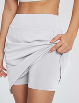 Baleaf Women's UPF 50+ Drawstring Knee-length Skort Lucent White with Built-in Mesh Liner Shorts