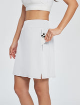 Baleaf Women's UPF 50+ Drawstring Knee-length Skort Lucent White with Pockets