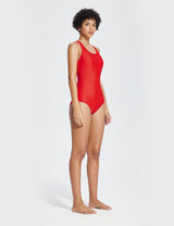 Baleaf Women's UPF 50+ Lycra One Piece Racing Swimsuit Fiery Red Side