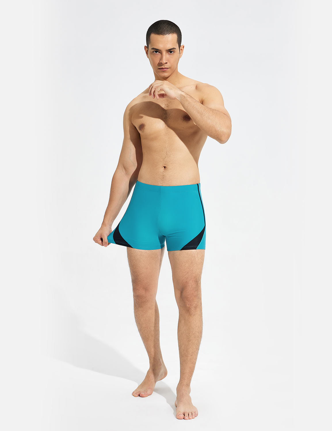 Baleaf Men's Stretchy Soft Competitive Swim Shorts Barrier Reef Full