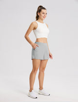 Baleaf Women's UPF 50+ Lightweight Elastic Waist Shorts Glacier Gray Full