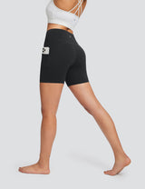 Baleaf Women's High Rise Tight-fitting Shorts Anthracite Back