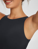 Baleaf Women's U-Back Padded Midi Tank Top Anthracite Details