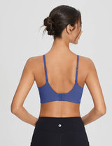 Baleaf Women's Y-Back Low Strength Bra Estate Blue Back