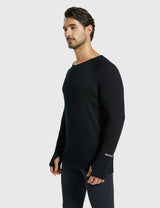 Baleaf Men's Merino Wool Crew Neck Base Layer Shirts Anthracite Side