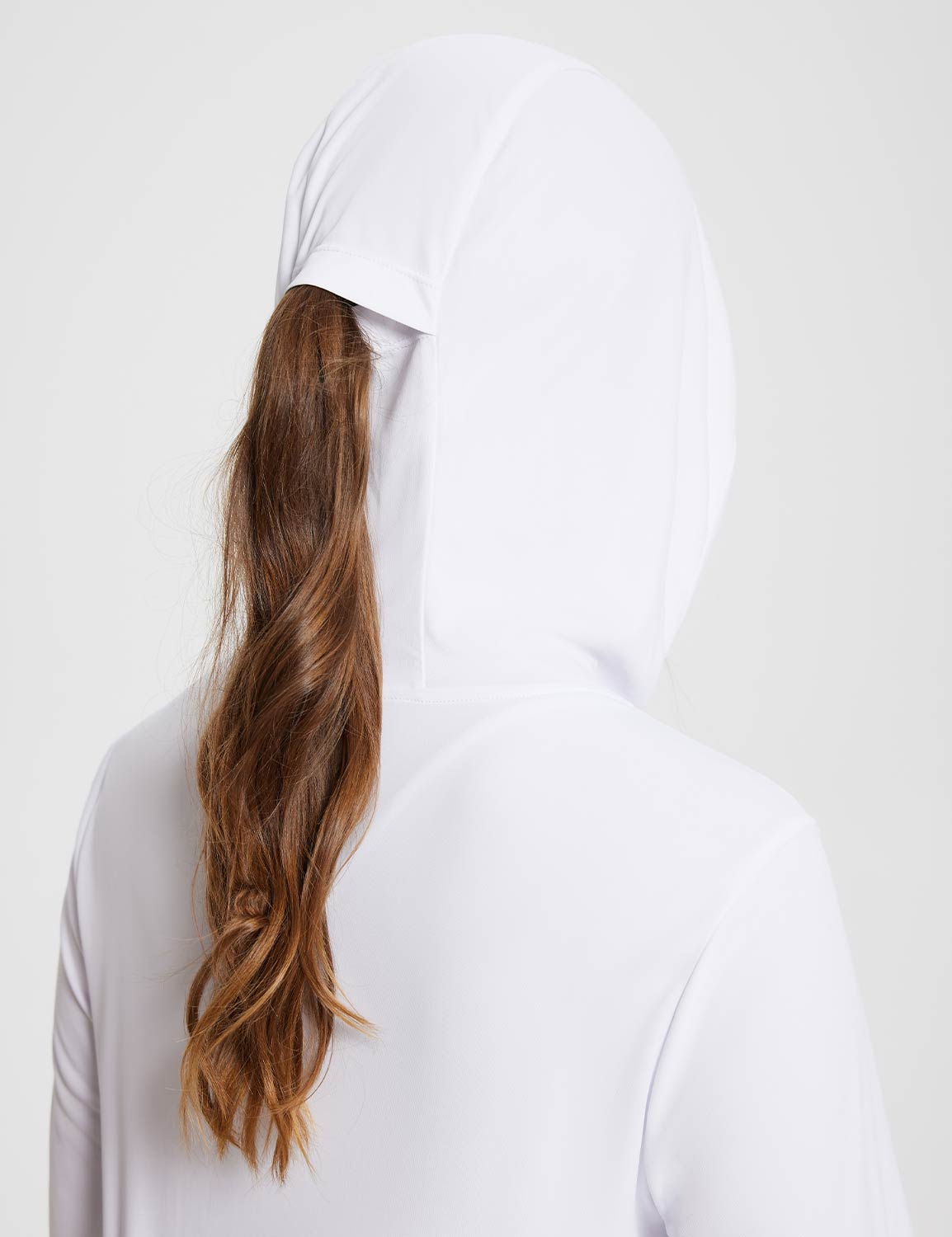 Baleaf Women's UPF 50+ Lightweight Hoodie ega005 Lucent White Details