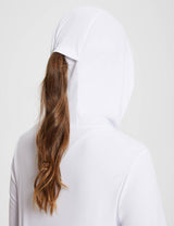 Baleaf Women's UPF 50+ Lightweight Hoodie ega005 Lucent White Details