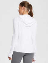 Baleaf Women's UPF 50+ Lightweight Hoodie ega005 Lucent White Back