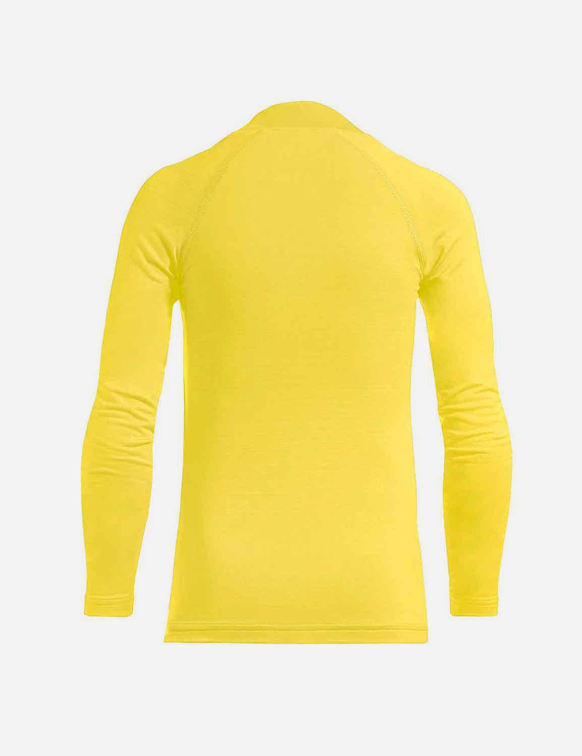 Baleaf Boys' Compression Baselayer Mock Neck Long Sleeve Top abd213 Yellow Back