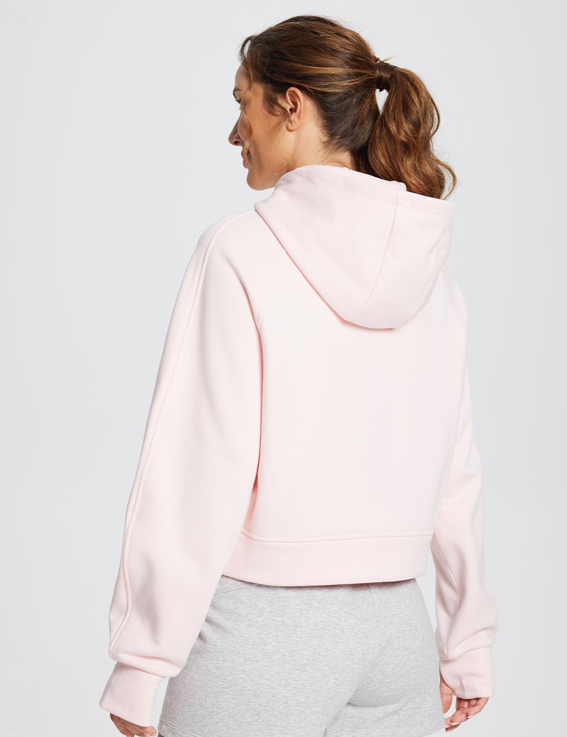 Baleaf Women's Evergreen Cotton Half-Zip Pullover dbd091 Pink Back