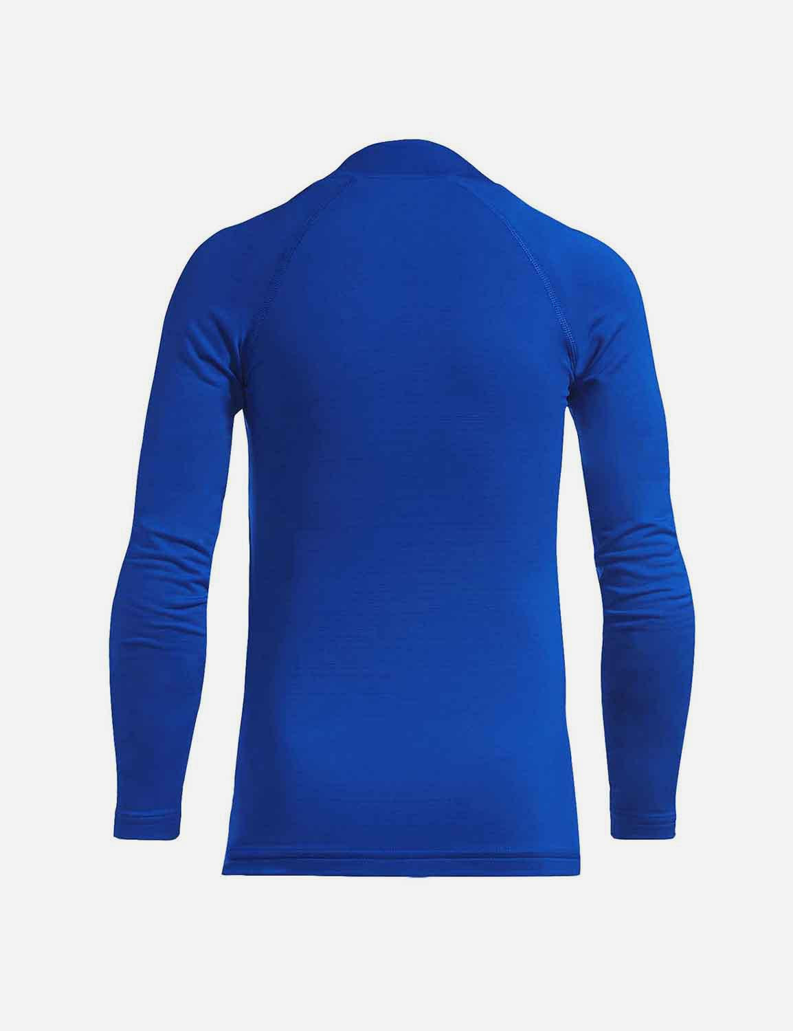 Baleaf Boys' Compression Baselayer Mock Neck Long Sleeve Top abd213 Royal Blue Back