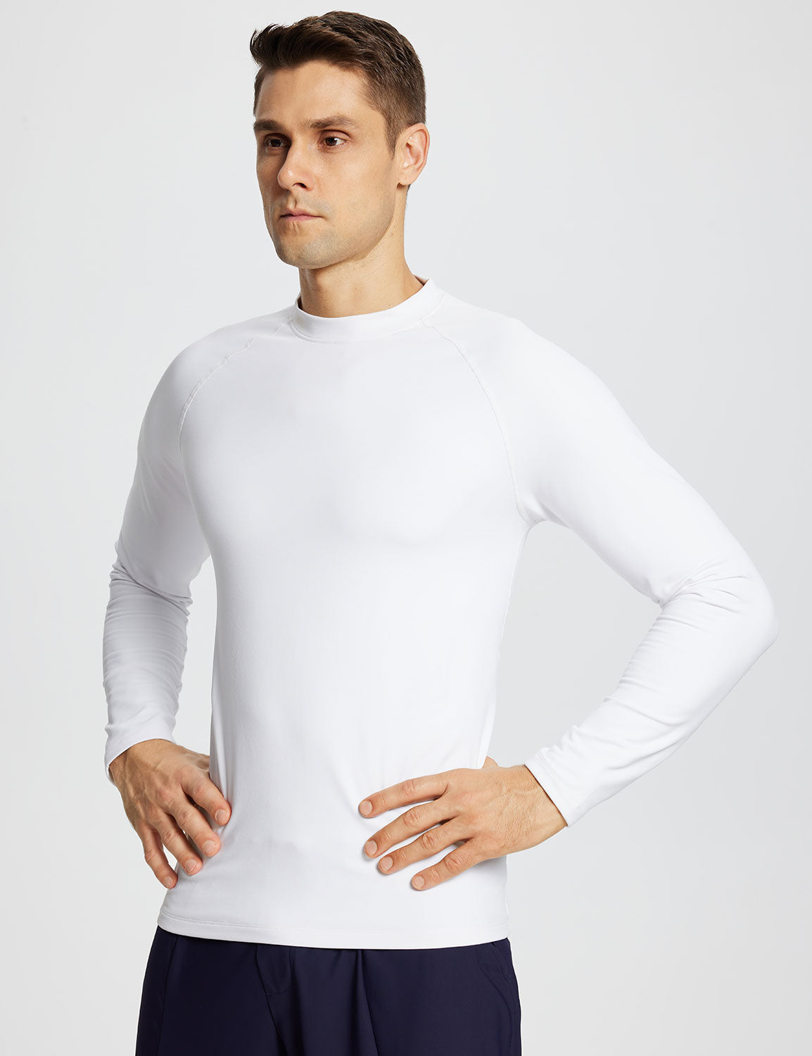 Baleaf Men's Laureate Thermal Crew Neck T-Shirt dbd084 Lucent White Main