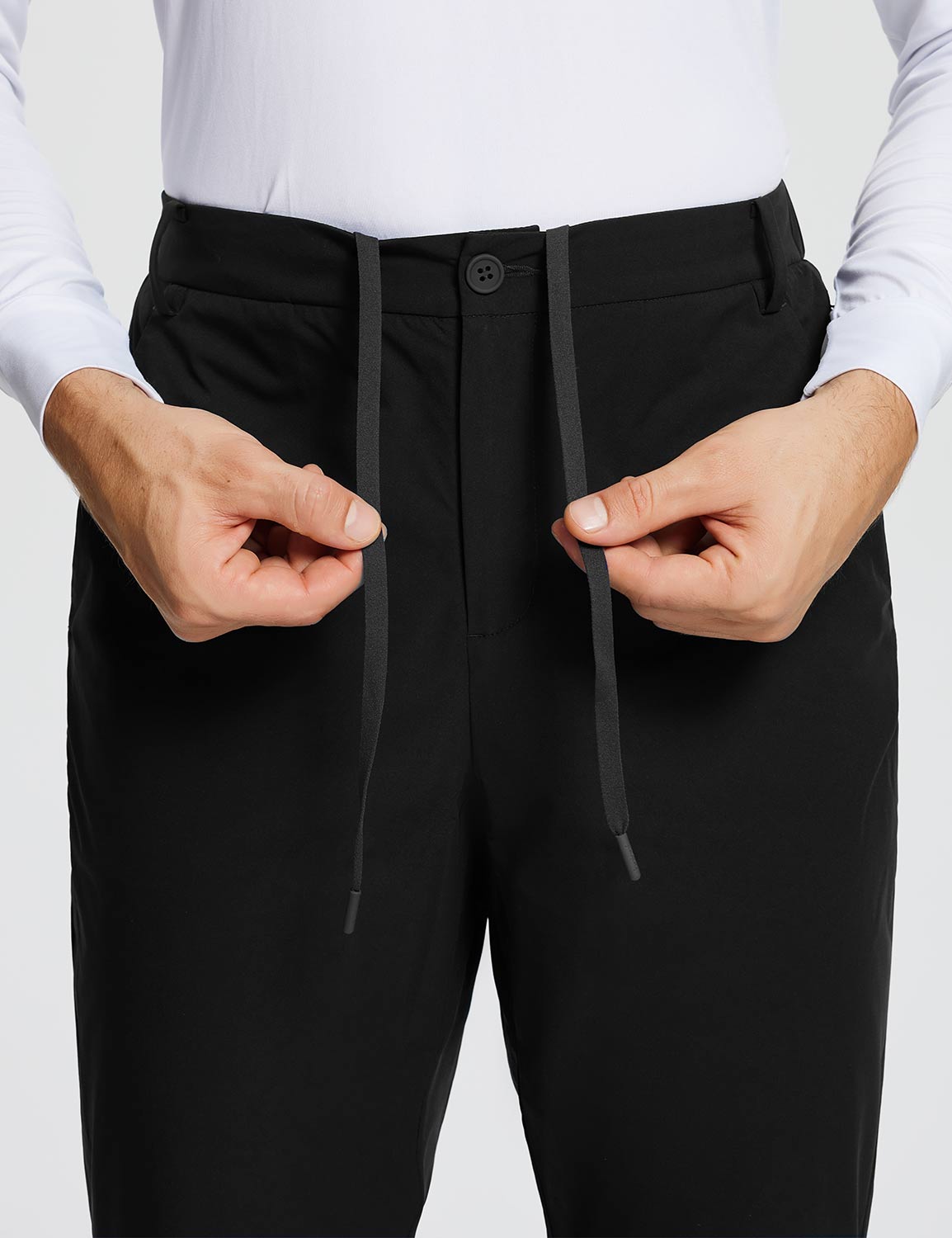 Baleaf Men's UPF50+ Water-Resistant Classic Pants dfa021 Jet Black Details
