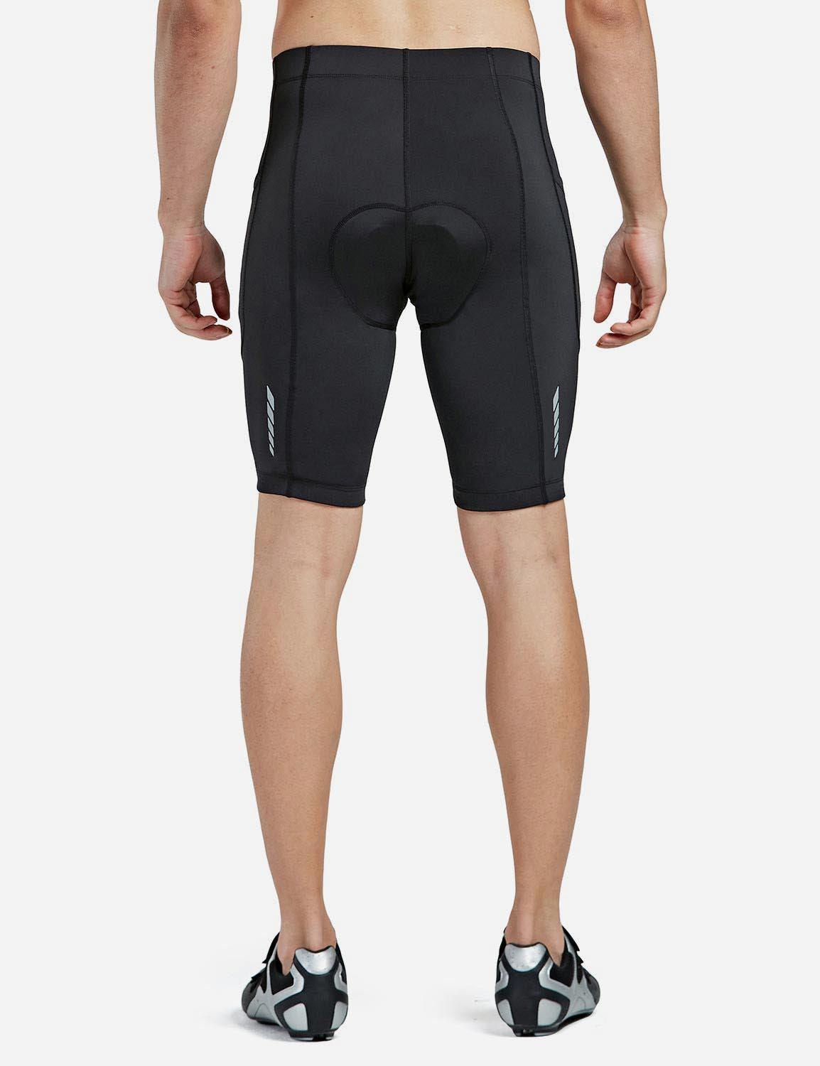 Baleaf Men's 3D Chamois Padded Low Cut Long Compression Cycling Shorts aai070 Black Back