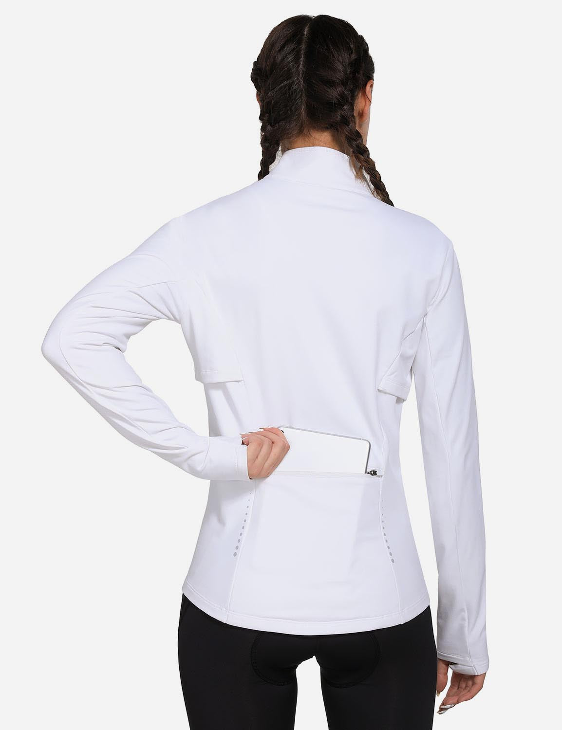 Baleaf Women's Laureate Thermal Water-Resistant Jacket cai039 Lucent White Back
