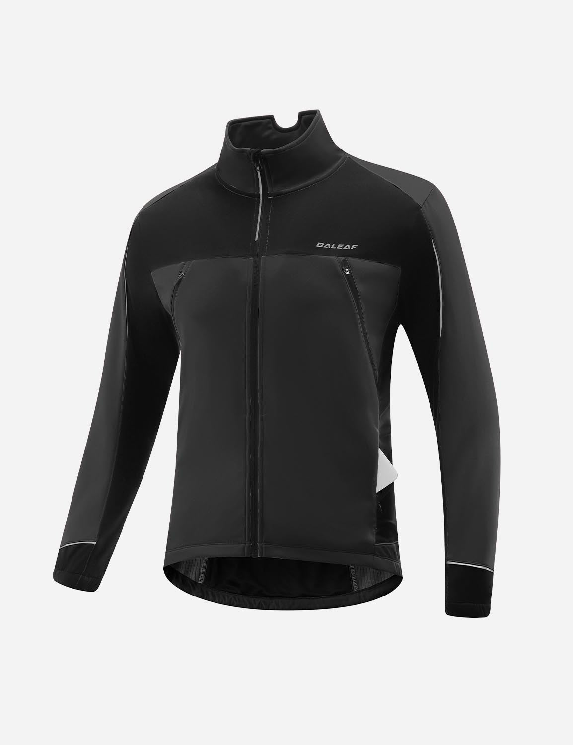 Baleaf Men's Windproof Thermal Softshell Cycling Jacket cai044 Anthracite Front