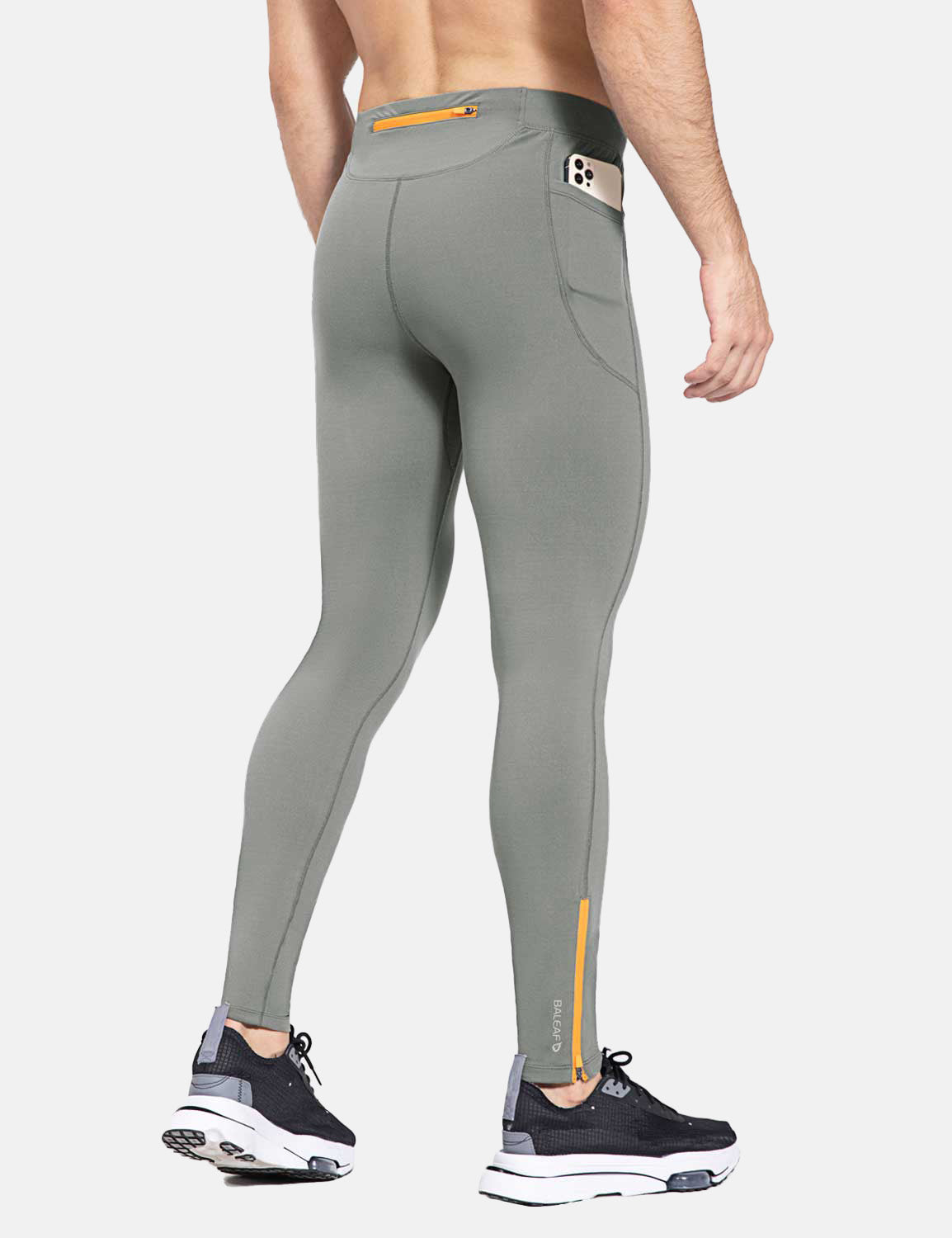 Baleaf Men's Laureate 29" Thermal Water-Resistant Tights cbd048 Frost Gray Back