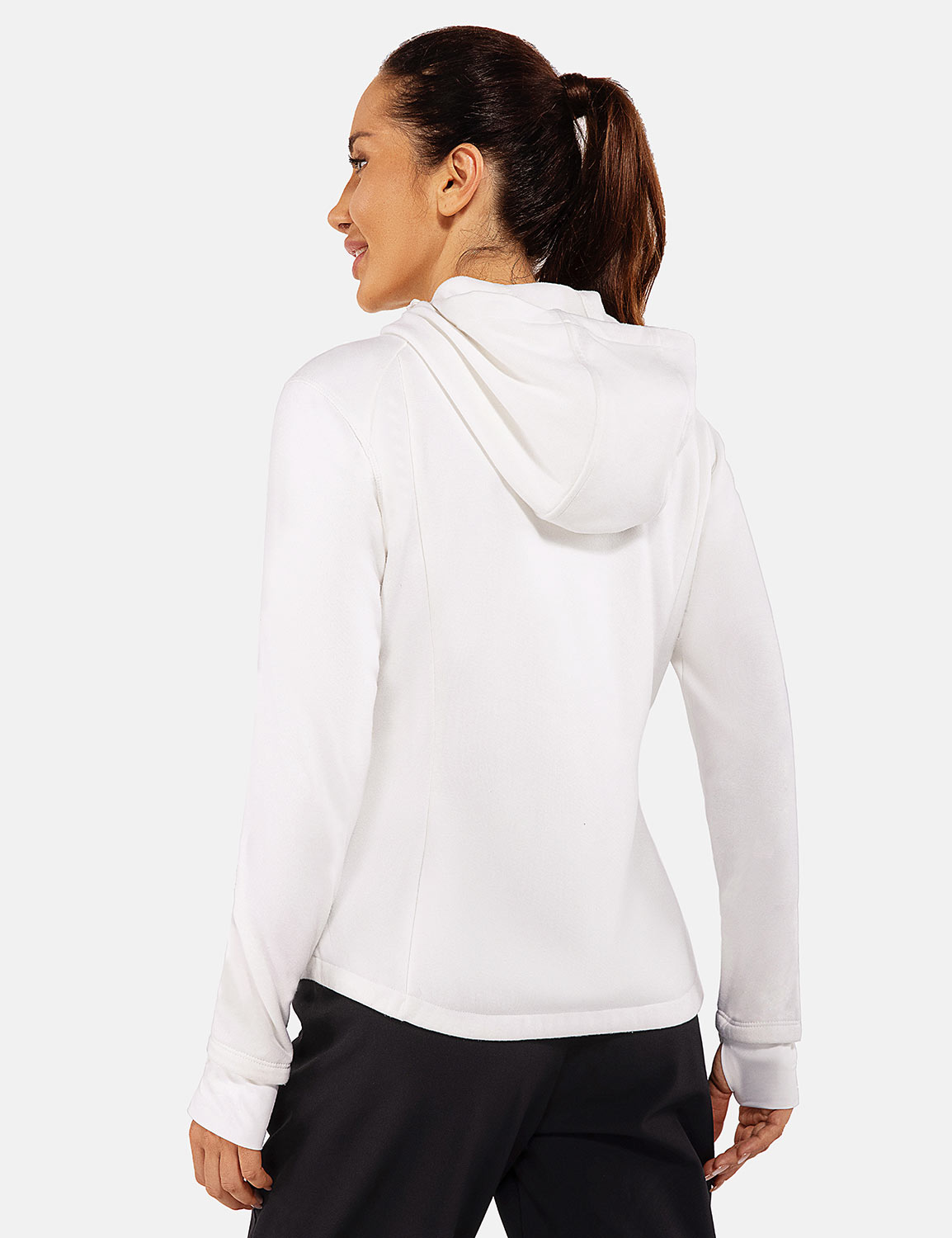 Baleaf Women's Triumph Thermal Water-Resistant Hooded Jacket cga030 Star White Back