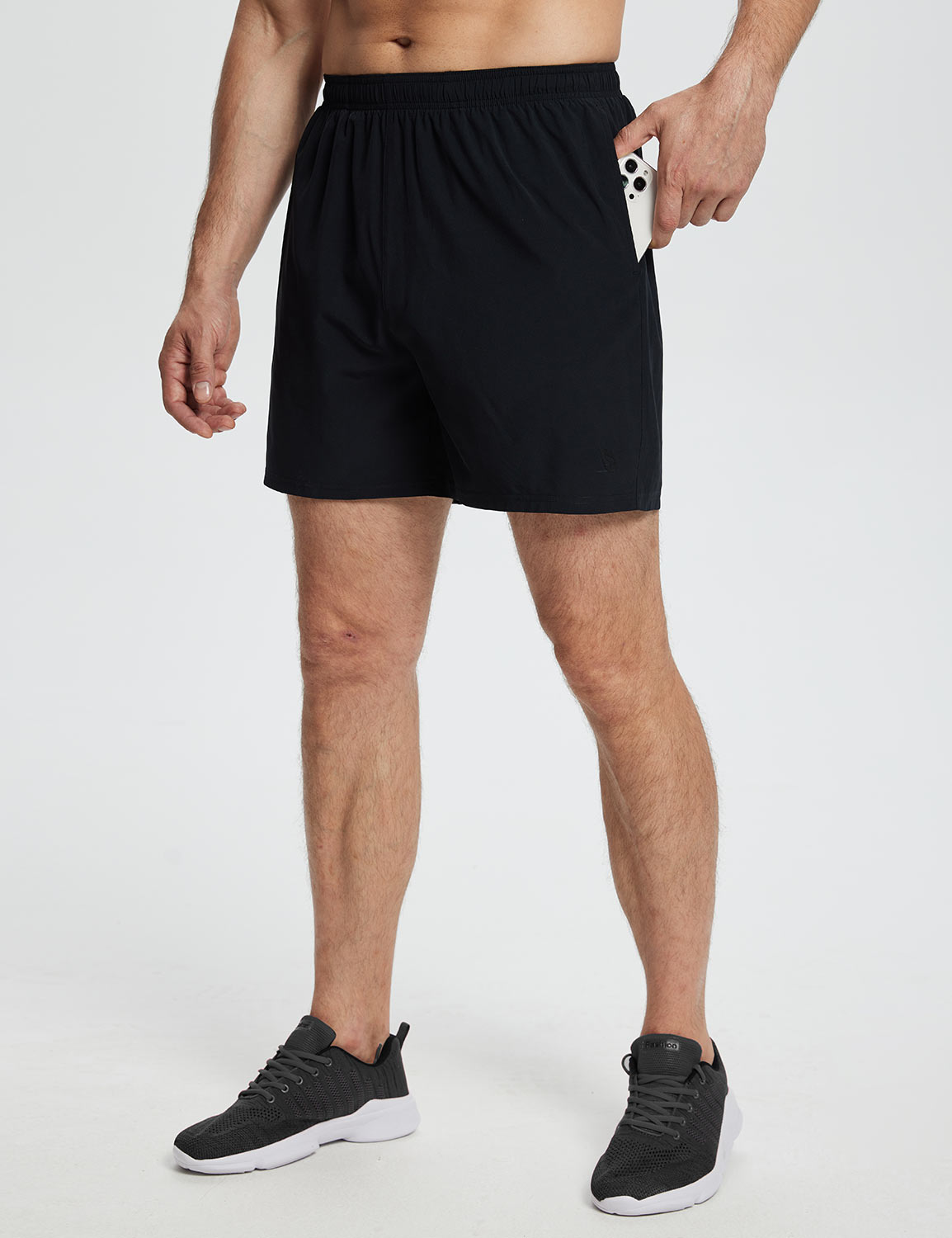 Baleaf Men's Sustainable 5" 2-in-1 Shorts dbd052 Anthracite Side