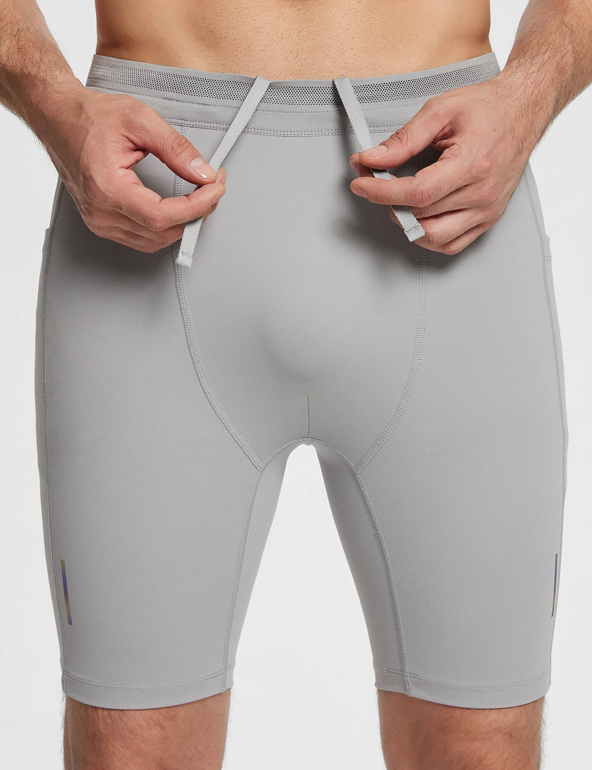 Baleaf Men's Lycra 2-in-1 Compresion Shorts (Website Exclusive) dbd060 Alloy Details