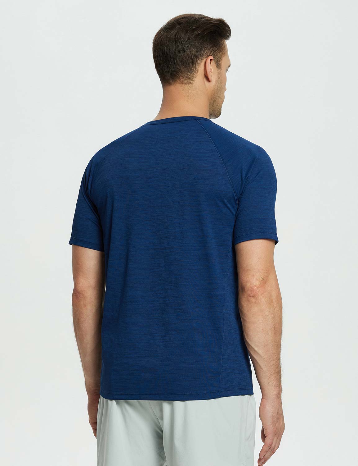 Baleaf Men's Short-Sleeve Henley T-Shirt (Website Exclusive) dbd067 Navy Peony Back