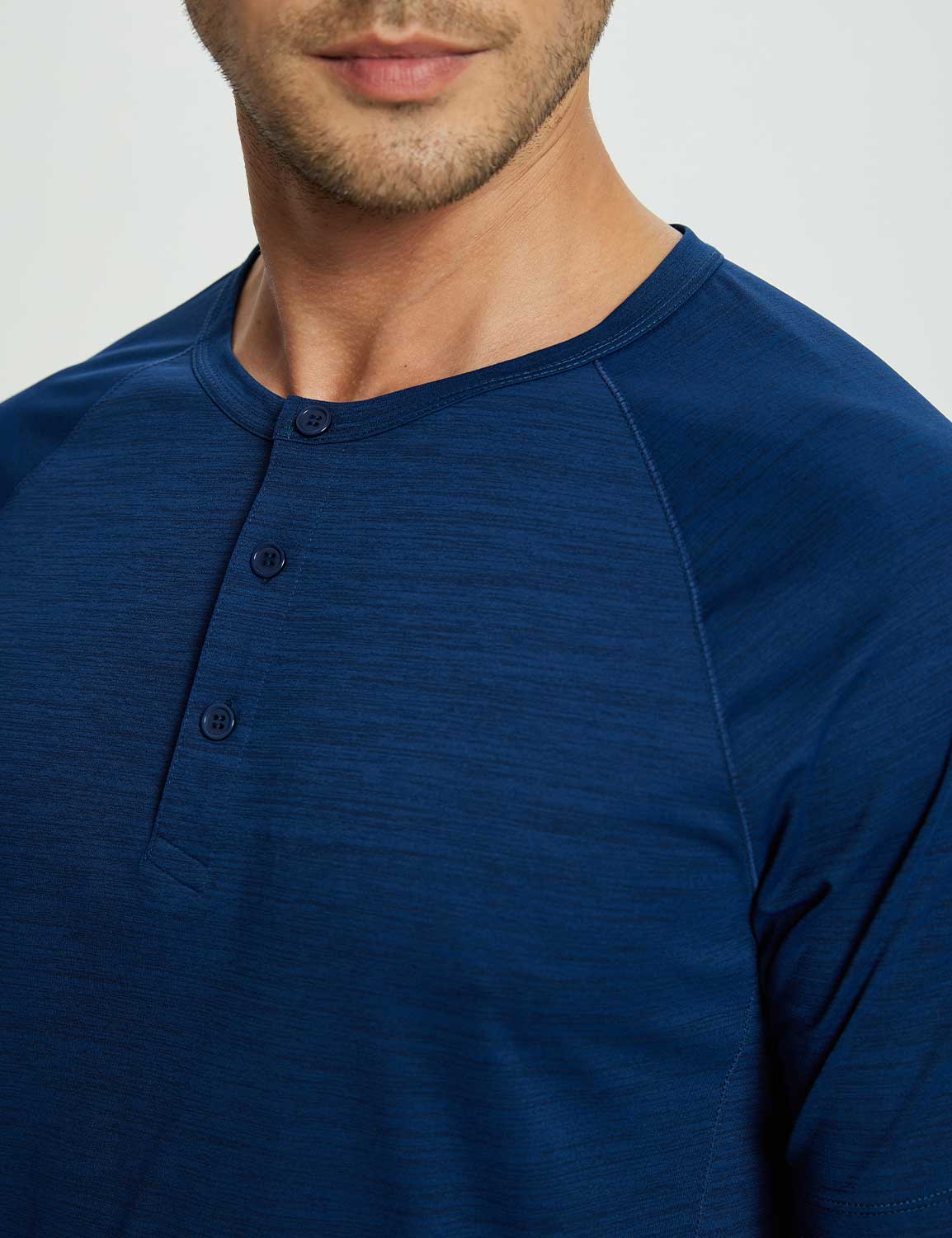Baleaf Men's Short-Sleeve Henley T-Shirt (Website Exclusive) dbd067 Navy Peony Details