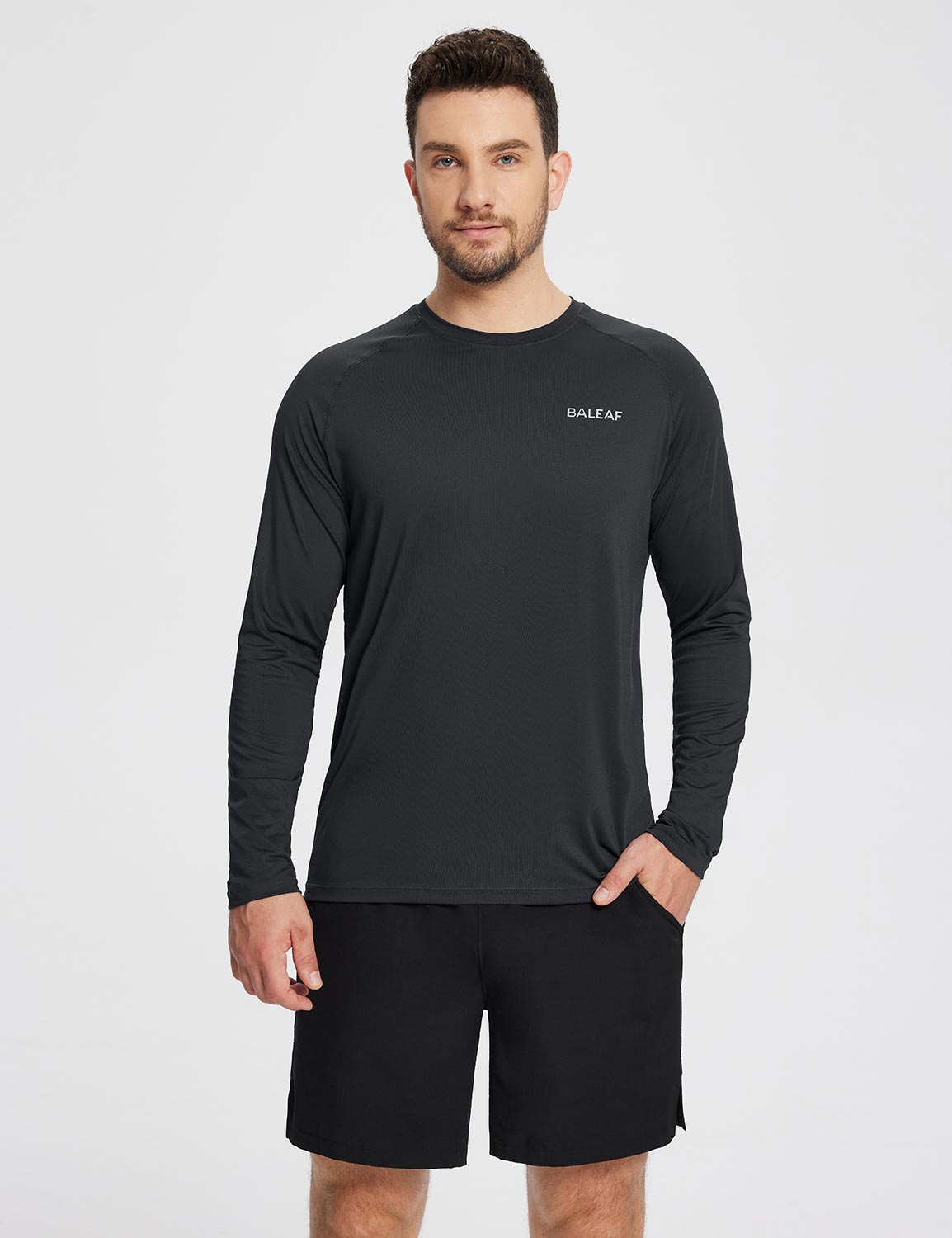 Baleaf Men's Sustainable Long-Sleeve Baselayer Anthracite Main