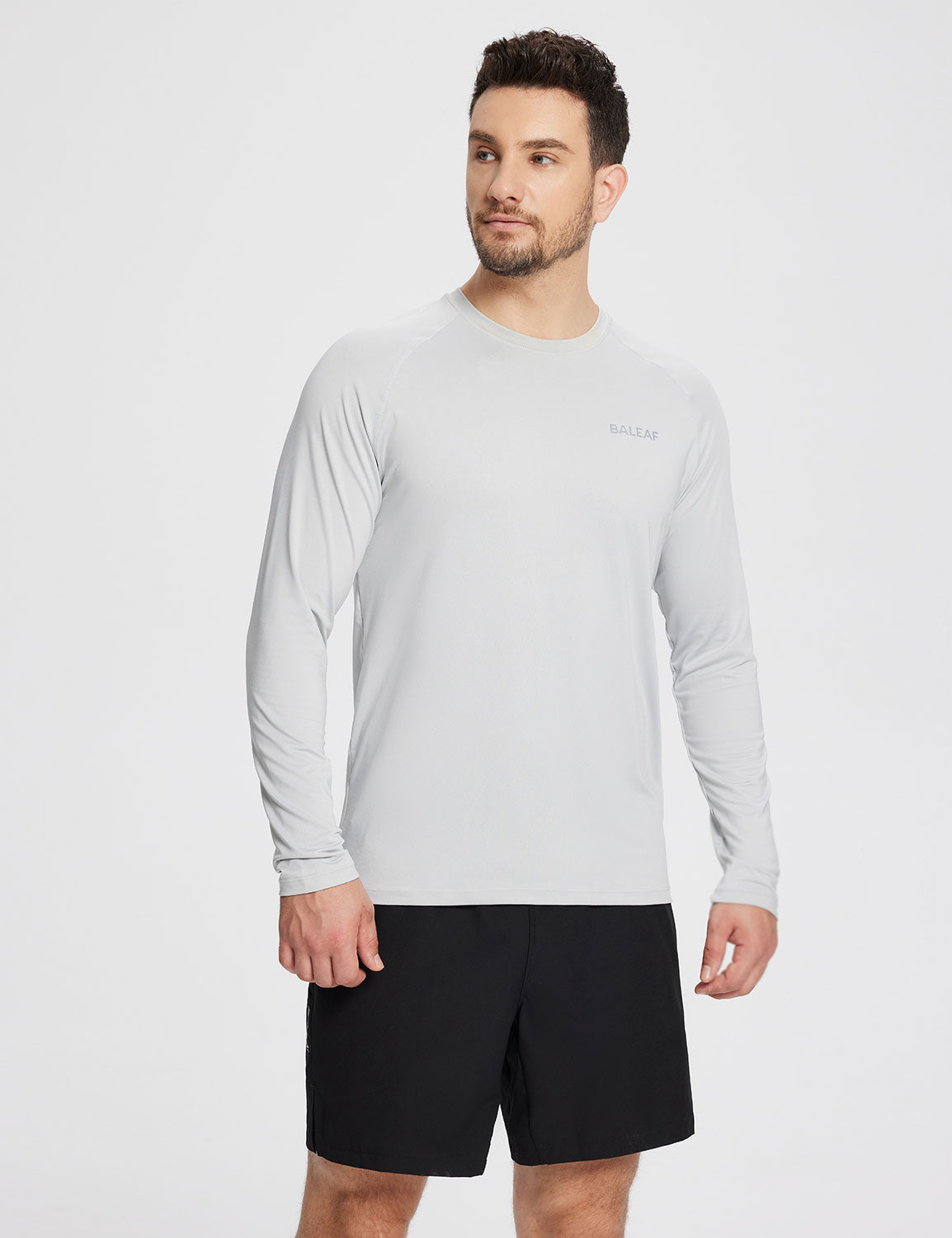 Baleaf Men's Sustainable Long-Sleeve Baselayer Glacier Grey Side