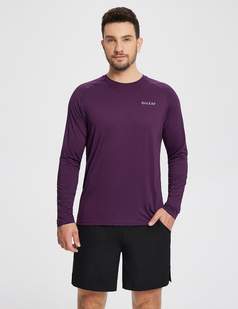 Baleaf Men's Sustainable Long-Sleeve Baselayer Shadow Purple Main