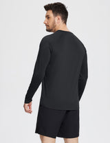 Baleaf Men's Sustainable Long-Sleeve Baselayer Anthracite Back