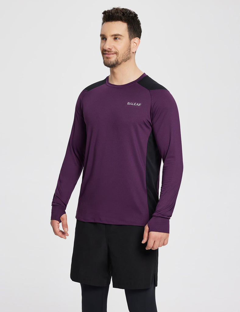 Baleaf Men's Sustainable Bodyfit Baselayer Shadow Purple Main