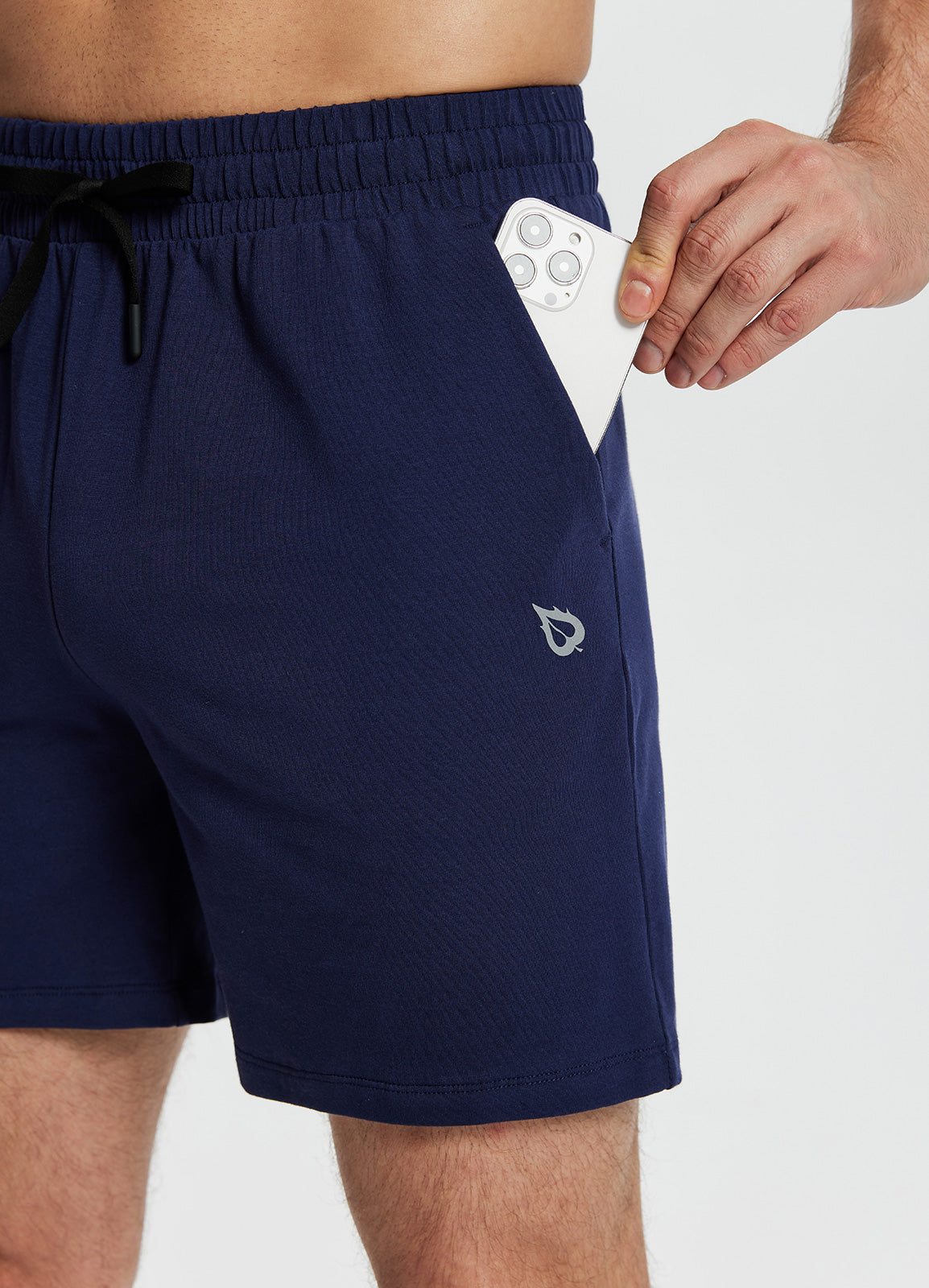 Baleaf Men's Evergreen Cotton Pocketed Shorts dbh048 Eclipse Details