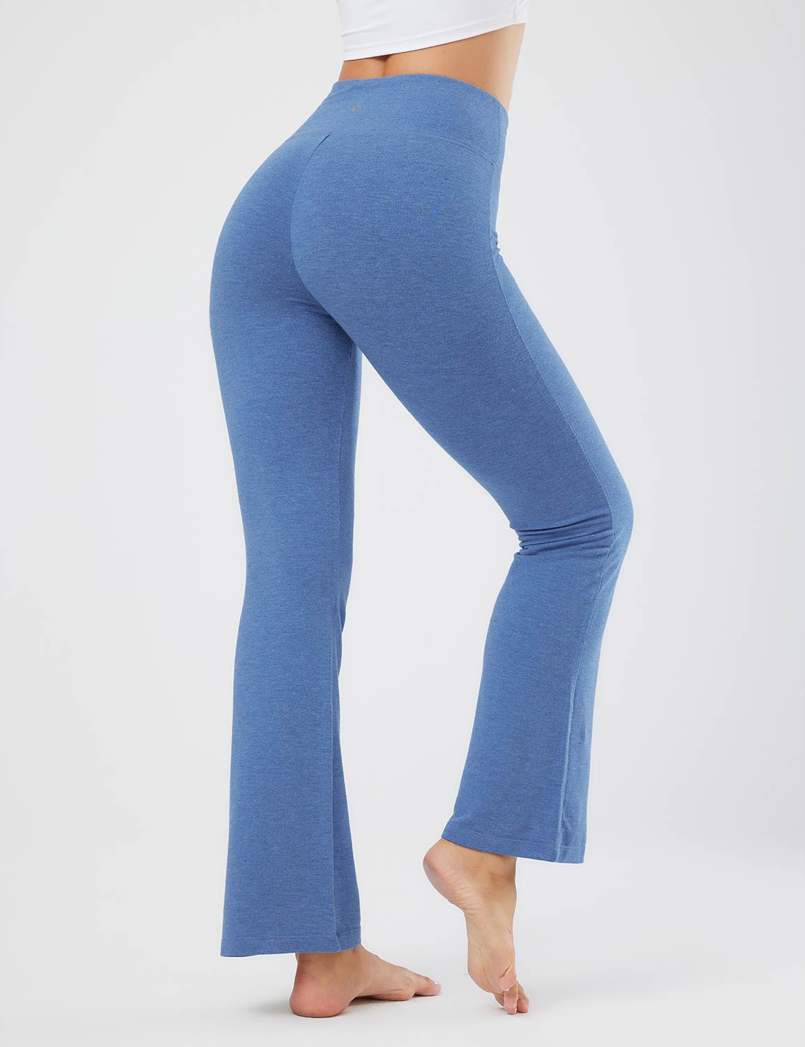 Baleaf Women's Evergreen Modal Bootcut Pants（Website Exclusive）dbh084 Blue Back